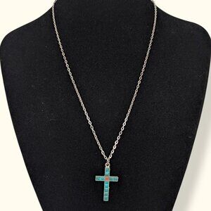(2/$20) V. Enamel Crucifix Pendant Necklace